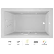 72" x 42" Solna™ Drop-In/Undermount Luxury Whirlpool Bathtub with Luxury Controls, Chromatherapy, Heater and Right Drain