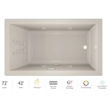 72" x 42" Solna™ Drop-In/Undermount Luxury Whirlpool Bathtub with Luxury Controls, Chromatherapy, Whisper Technology™, Heater and Right Drain
