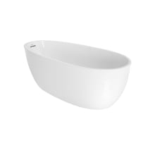 Stretto 59" Free Standing Acrylic Soaking Tub with Reversible Drain, Drain Assembly, and Overflow