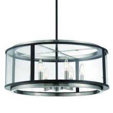 Tubus 6 Light 24" Wide Taper Candle Drum Chandelier