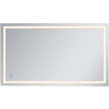 Alaric 72" W x 42" H Modern Rectangular Aluminum Frameless Bathroom Wall Mirror with LED Lighting