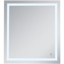 Alaric 40" x 36" Rectangular Frameless Wall Mounted Lighted Bathroom Mirror