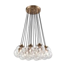 Ellis 17 Light 29" Wide Multi Light Pendant with Clear Glass Shades