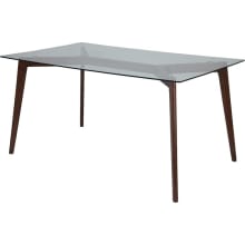 Parkside 59" Wide Dining Table with Clear Glass Top