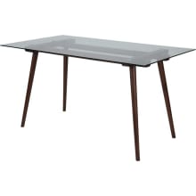 Meriden 55" Wide Dining Table with Clear Glass Top