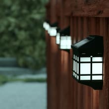 Set of (6) 4.5" X 3.5" Outdoor LED Solar Lantern Style Wall Deck Fence Lights