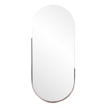 Dante 40" x 17" Oval Flat Stainless Steel Framed Contemporary Full Length Mirror