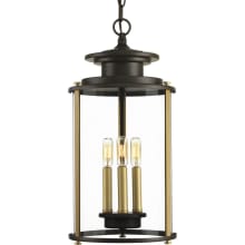 Nova 10" Wide 3 Light Outdoor Mini Pendant with Clear Glass Shade
