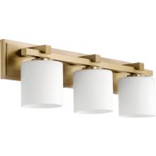 Maiden 3 Light 24" Wide Bathroom Vanity Light with Satin Opal Shades