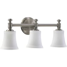 Powers 3 Light 21-1/2" Wide Bathroom Vanity Light with Satin Opal Shade