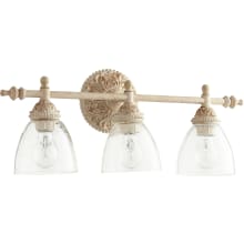 Rosemary 3 Light 24" Wide Bathroom Vanity Light with Clear Seedy Glass