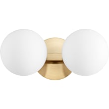 Golem 2 Light 14" Wide Bathroom Vanity Light with Satin Opal Shades