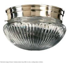 Ivy 1 Light Flushmount Ceiling Fixture with Clear Ribbed Glass Shade