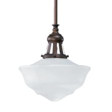 Chariot 1 Light Schoolhouse Pendant with Glass Schoolhouse Shade