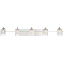 Vermillion 5 Light 42" Wide Bathroom Vanity Lights with Clear Glass