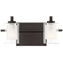 Vermillion 2 Light 13" Wide LED Bathroom Vanity Light with Outer Clear Glass and Heavy Sand Blast Inner Glass