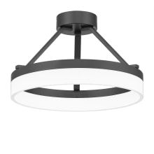 Hansford Single Light 16" Wide Integrated LED Semi-Flush Drum Ceiling Fixture