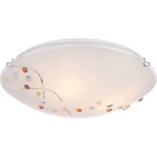 Curry 3 Light 16" Wide Flush Mount Ceiling Fixture with Etched Glass