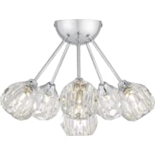 Curry Spellbound 6 Light 16" Wide Semi-Flush Ceiling Fixture with Crystal Globes