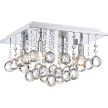 Curry Bordeaux 4 Light 12" Wide Flush Mount Ceiling Fixture with Crystal Accents