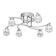 Curry 6 Light 19-1/4" Wide Integrated LED Semi-Flush Mount Ceiling Fixture with Pressed Crystal Shades