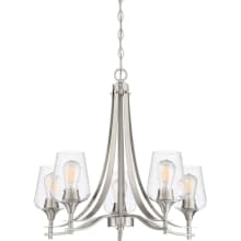 Navarro 5 Light 25" Wide Chandelier with Glass Shades