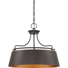 Karnes 4 Light 24" Wide Drum Chandelier with a Metal Shade