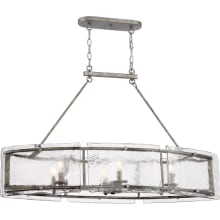Tyrrell 6 Light 39" Wide Linear Chandelier with Glass Panel Shades