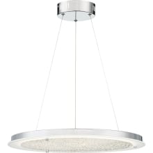 Curry 20-1/2" Wide Integrated LED Ring Chandelier with a Glass Panel with Beads