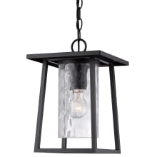 Stokes 1 Light 10" Wide Outdoor Pendant Lantern with Clear Hammered Glass