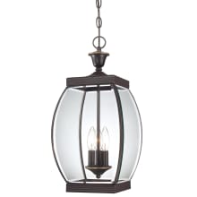 Barber 3 Light 9" Wide Outdoor Pendant Lantern with Clear Glass