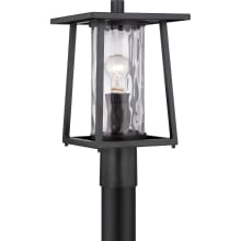 Stokes 1 Light 16" Tall Post Lantern with Clear Hammered Glass