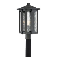 Dundy Single Light 20" Tall Outdoor Lantern Style Post Light with Water Glass Shade