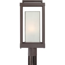 Fleming 1 Light 21" Tall Post Light with White Glass Shade
