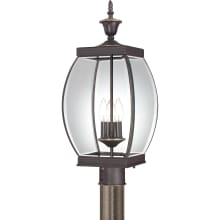 Barber 3 Light 23" Tall Post Lantern with Clear Glass