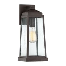Dade Single Light 15-3/4" Tall Outdoor Wall Sconce with Glass Panel Shades