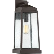 Dade Single Light 19" Tall Outdoor Wall Sconce with Glass Panel Shades