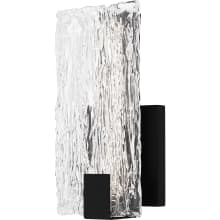 Curry 12" Tall Integrated LED Wall Sconce with Noodle Glass Panel Shade - ADA Compliant