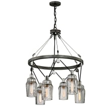 Barker 6 Light 25" Wide Chandelier with Glass Shades