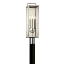 Maple 3 Light 23-3/4" Tall Outdoor Single Head Post Light with Clear Glass Rectangle Shade