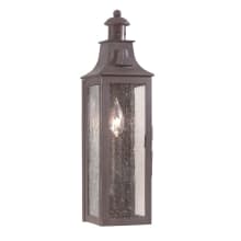 Walnut 1 Light Outdoor Wall Sconce with Seedy Glass