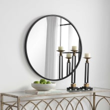 Back to Basics 37" Round Framed Vanity Bathroom Wall Mirror