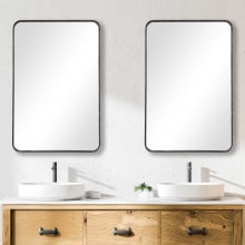 Contemporary 36" x 24" Framed Vanity Bathroom Wall Mirror with Rounded Corners