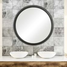 30" Round Urban Rustic Framed Vanity Bathroom Wall Mirror