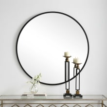 Back to Basics 43" Large Round Simple Framed Vanity Bathroom Wall Mirror