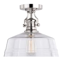 Walter 12" Wide Semi-Flush Ceiling Fixture with a Glass Shade