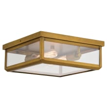 Avery 12" Wide 2 Light Outdoor Square Flush Mount Ceiling Fixture