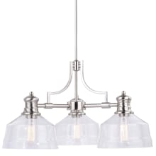 Walter 3 Light 26" Wide Chandelier with Glass Shades
