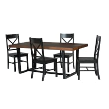Aurora 5 Piece Metal Framed Farmhouse Dining Set with Crossback Chairs