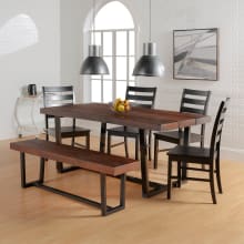 Aurora 6 Piece Dining Set with 72" Table, (1) 60" Bench, and (4) Dining Chairs